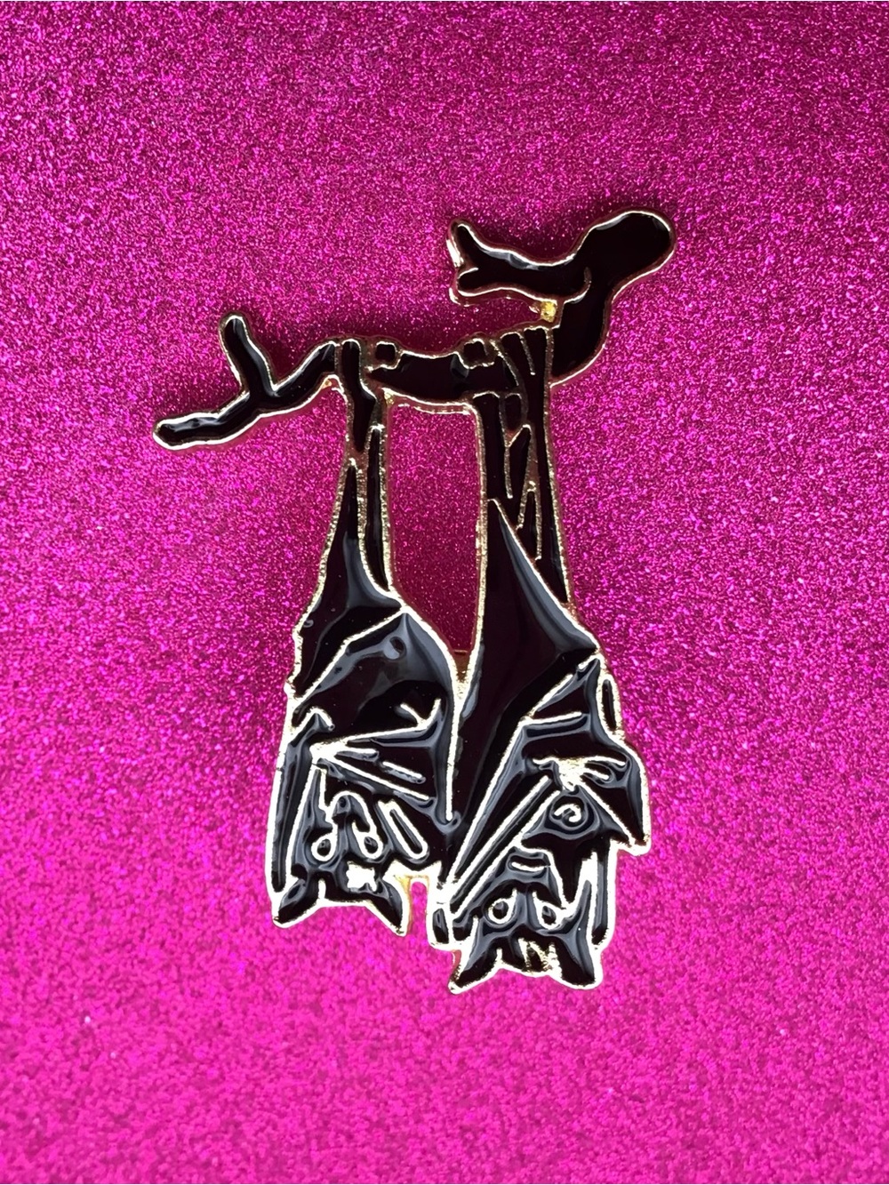 Hanging Bats Enamel Pin
